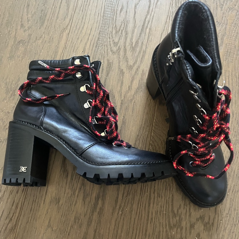 Sam Edelman heeled combat boot. Size 9